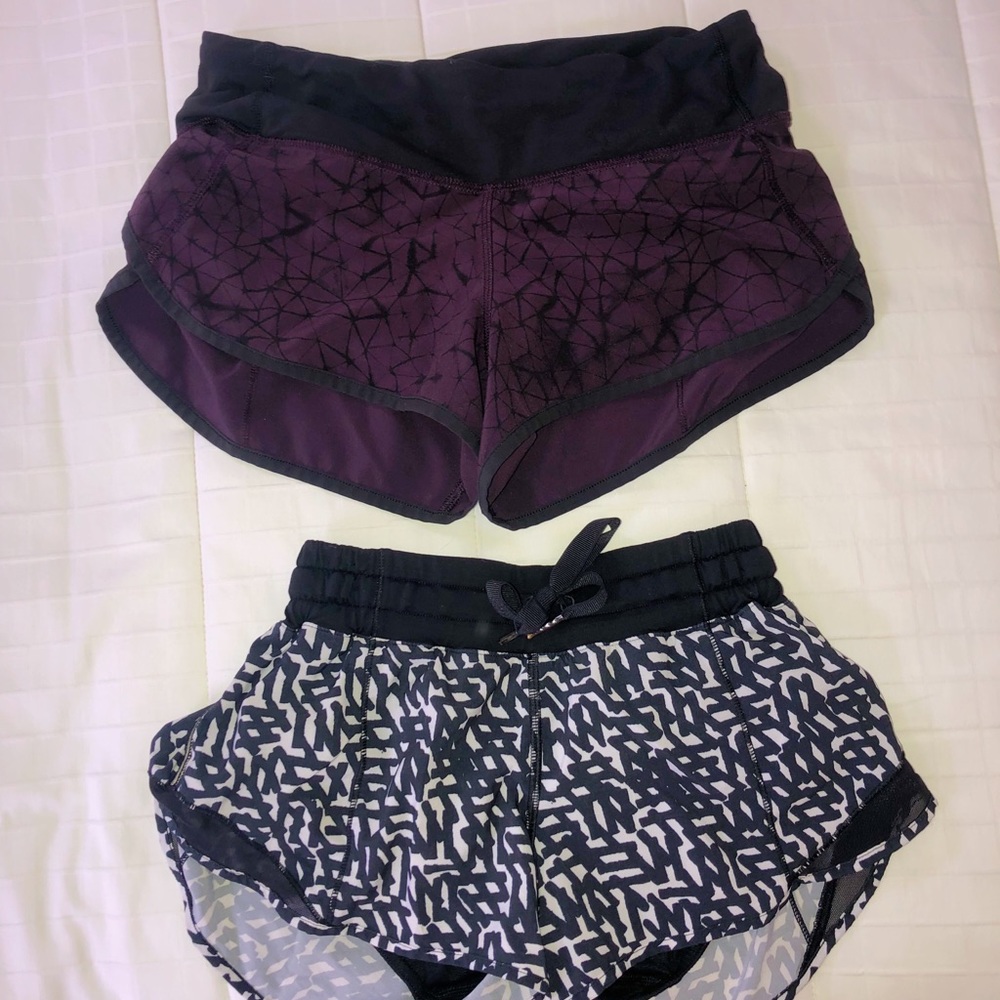 2 pairs of lululemon running shorts